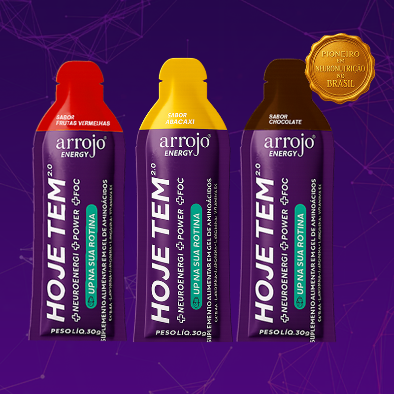 Kit Experimental HOJE TEM- Nutrição para seus 2 cérebros (3 Sachês) + FRETE GRÁTIS
